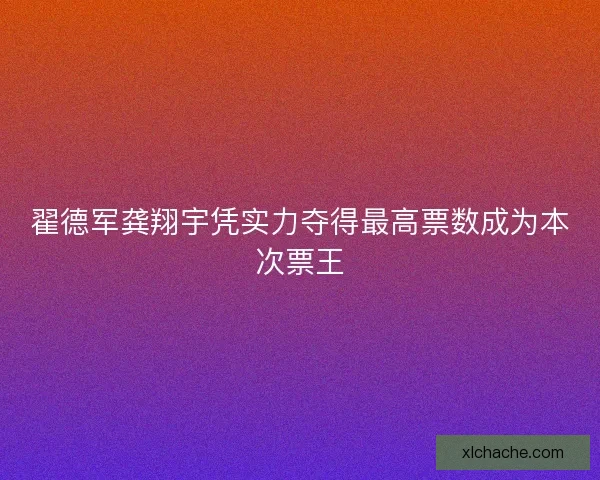 翟德军龚翔宇凭实力夺得最高票数成为本次票王