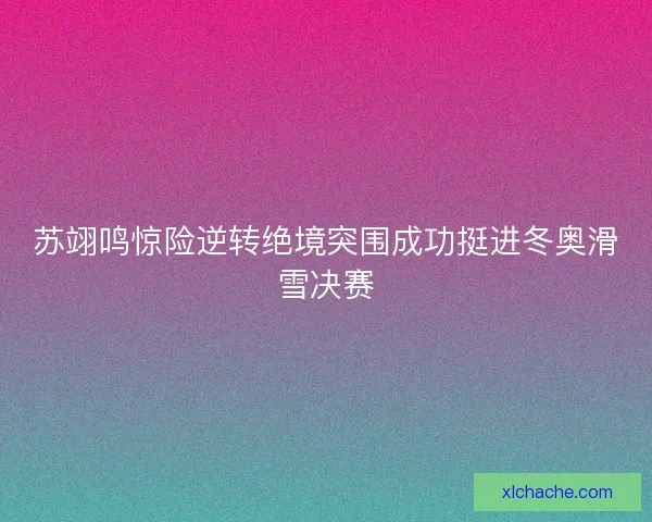 苏翊鸣惊险逆转绝境突围成功挺进冬奥滑雪决赛