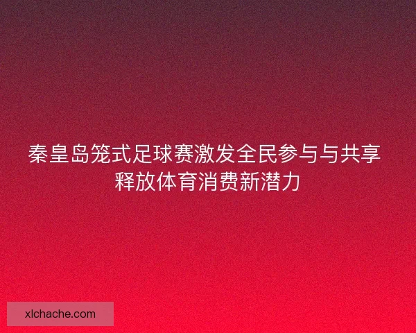 秦皇岛笼式足球赛激发全民参与与共享 释放体育消费新潜力